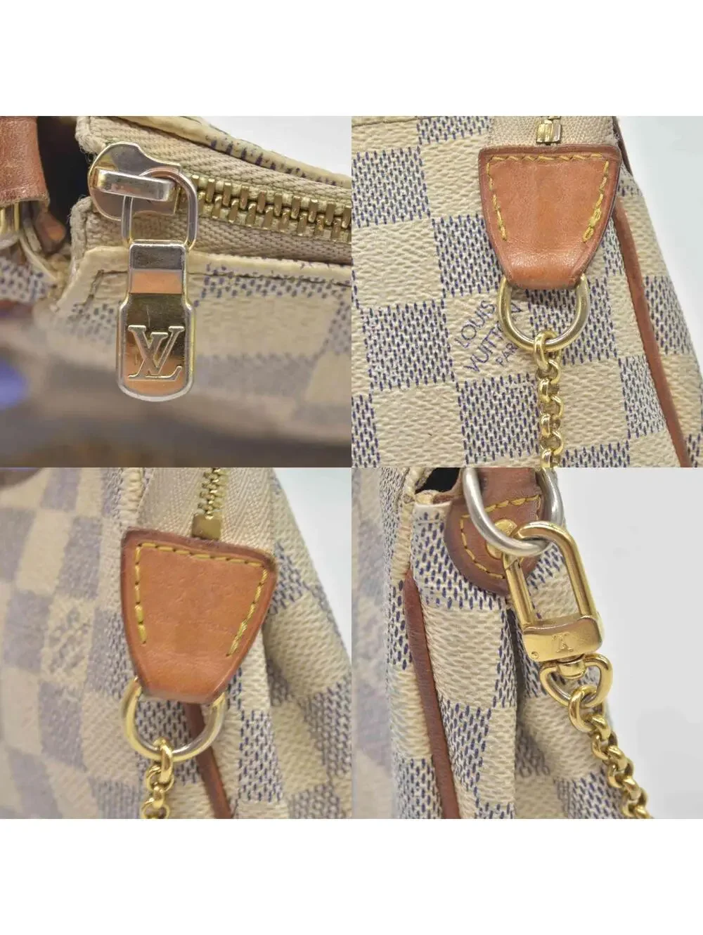 $1460 2012 Louis Vuitton Damier Azur Eva Clutch SN2182